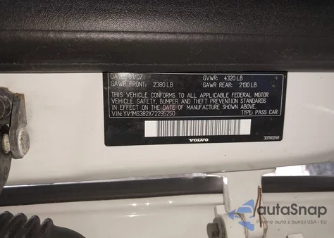 2007 Volvo S40 2.4I from USA, damaged, VIN YV1MS382X72295250